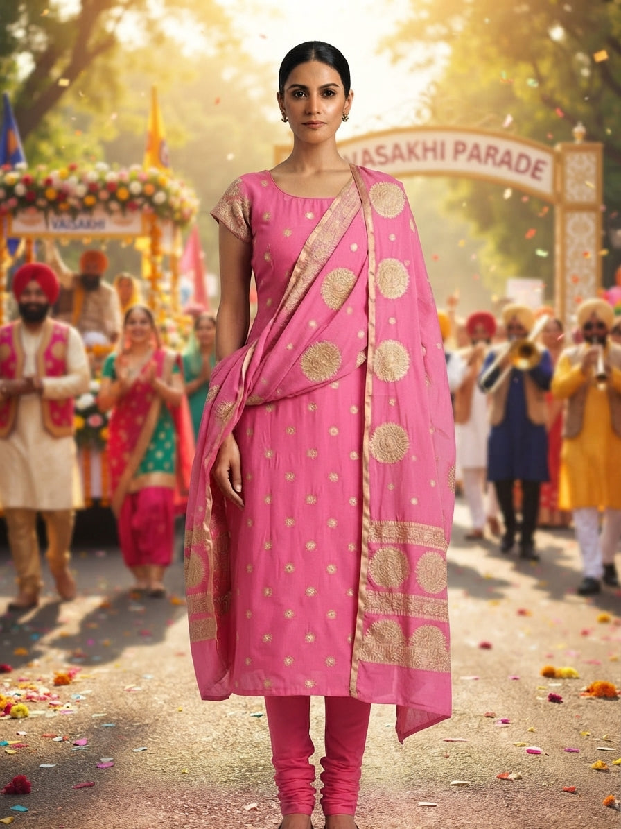 Bubblegum Pink Salwar Suit - 0083