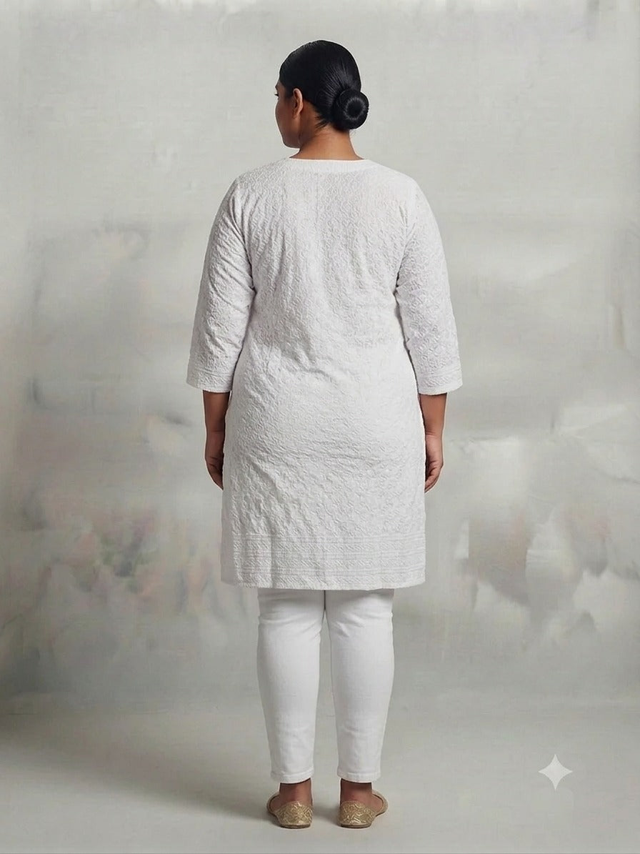 White Sequin Kurti - 0096